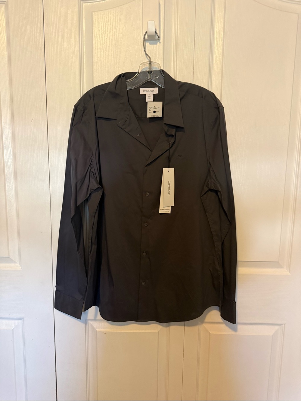 Calvin Klein Black Men's Long-Sleeve Button Shirt